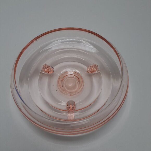 Anchor Hocking Pink Depression Glass Candy Nut Trinket Dish Footed Bowl 1930s - Picture 8 of 11